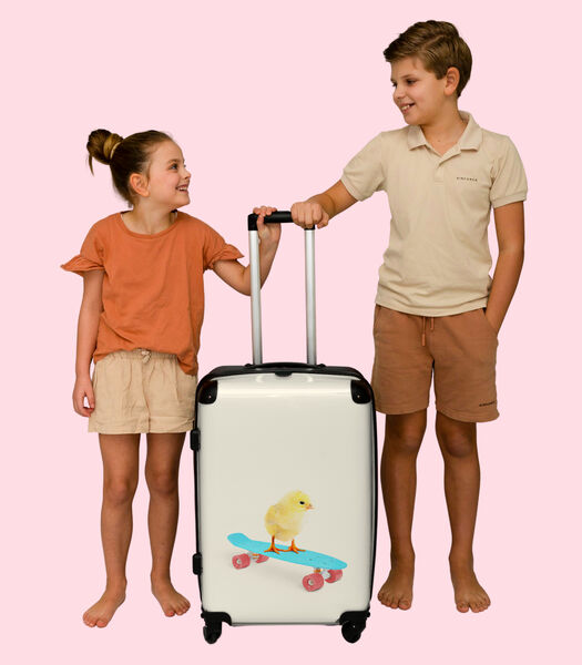Handbagage Koffer met 4 wielen en TSA slot (Kuiken - Geel - Skateboard - Blauw - Dieren)
