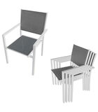 CAGLIARI grijs textilene tuinset 8 zitplaatsen - wit aluminium image number 1