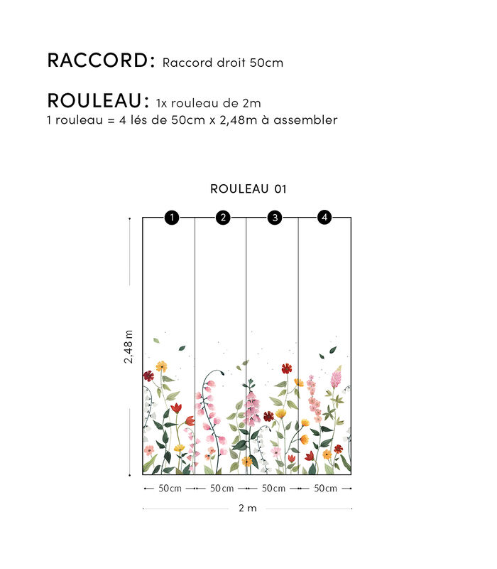 Papier peint panoramique jolie fleurs Queyran, Lilipinso image number 3