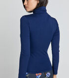 Donkerblauw trui met polokraag en lange mouwen image number 4