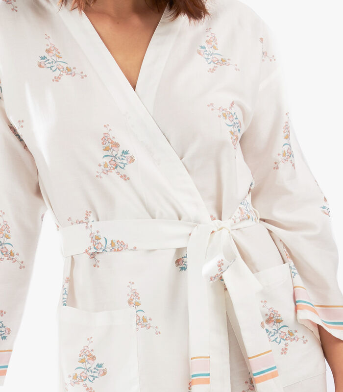 Homewear korte Kimono katoensatijn image number 2