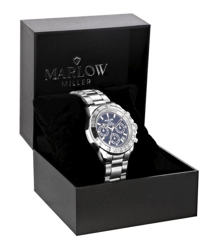 Marlow Miller chronograaf horloge met stalen band image number 4
