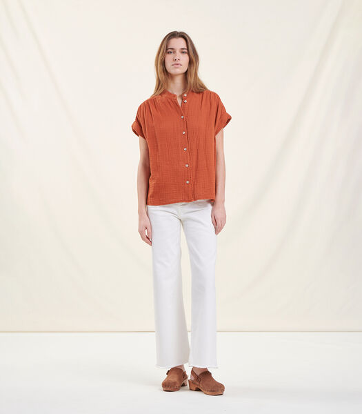 Oranje blouse van katoen