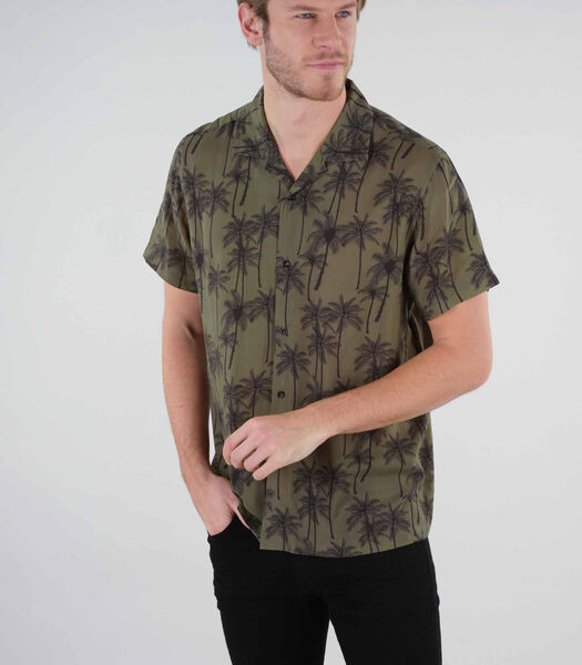 CREAP - Soepelvallend overhemd met palmboommotieven