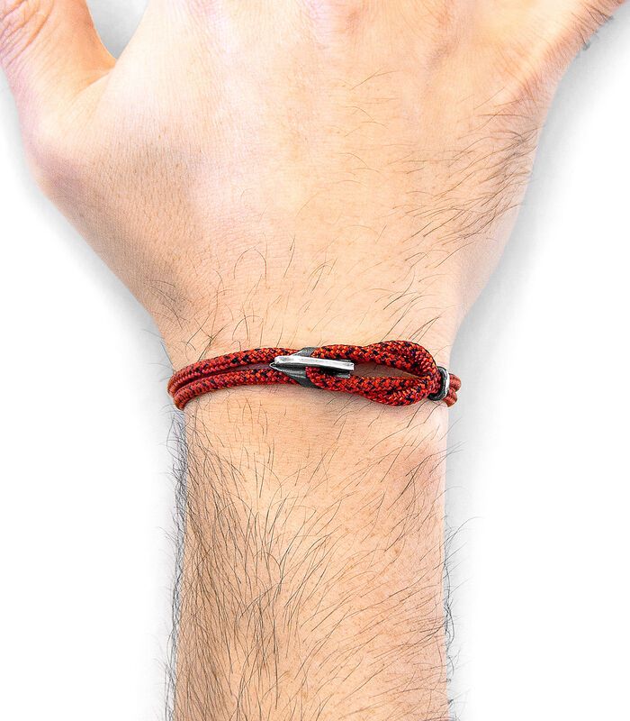 Rode Noir Padstow Zilveren En Touw Armband image number 1