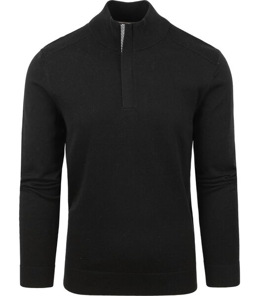 Maretto Half Zip Trui Wolmix Zwart