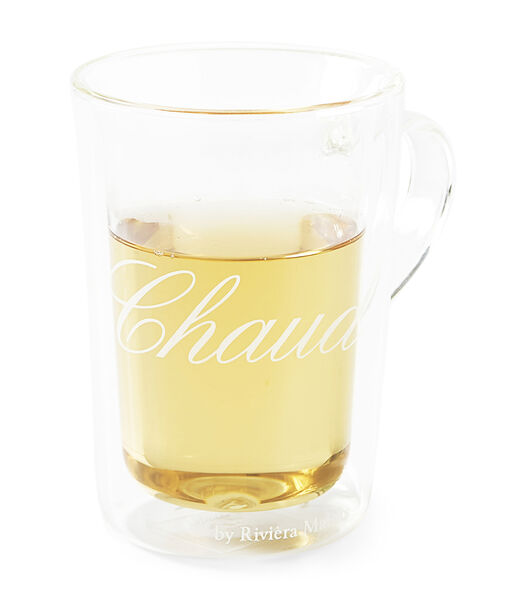 verre à thé à double paroi avec texte 270ml - C'est Chaud