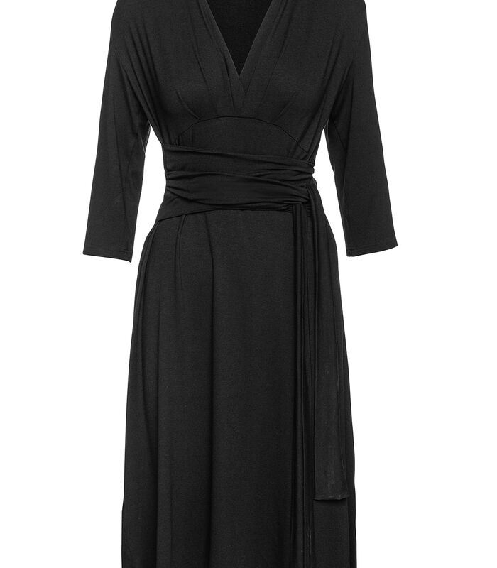 Robe style empire noire avec ceinture image number 1