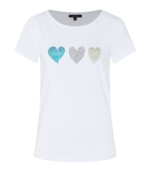 T-shirt blanc cœur imprimé
