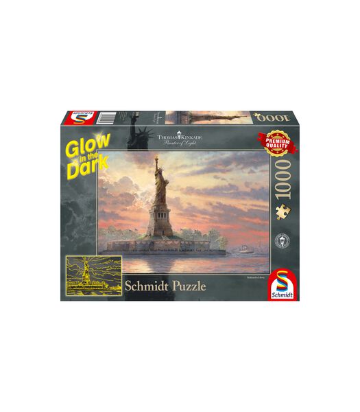 puzzel Statue of Liberty in the twilight - 1000 stukjes - 12+
