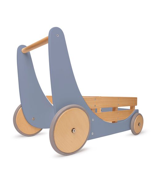 2-in-1 houten opbergkar & loopwagen - Slate Blue