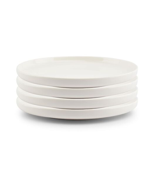 Assiette plate 20,5cm blanc Nuo - (x4)