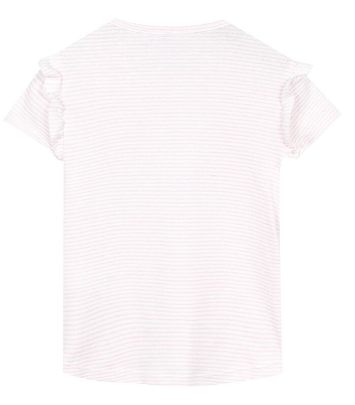 T-shirt rayé manches courtes à volants image number 1