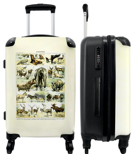Bagage à main Valise avec 4 roues et serrure TSA (Illustration - Nature - Animaux - Vintage)
