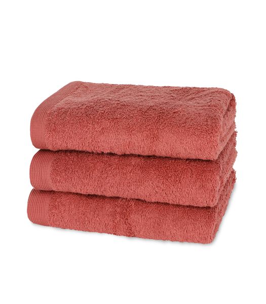 COMO -  3 serviettes d'invités 30x50 Brick Red