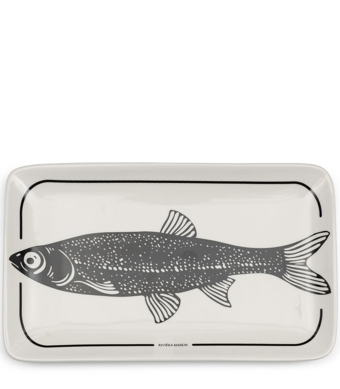 Long Island fish serveerschaal wit - porselein met vis print image number 0