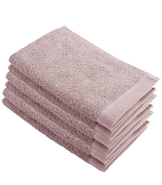 Lot de 6 Remade Cotton serviettes d'invités Rose