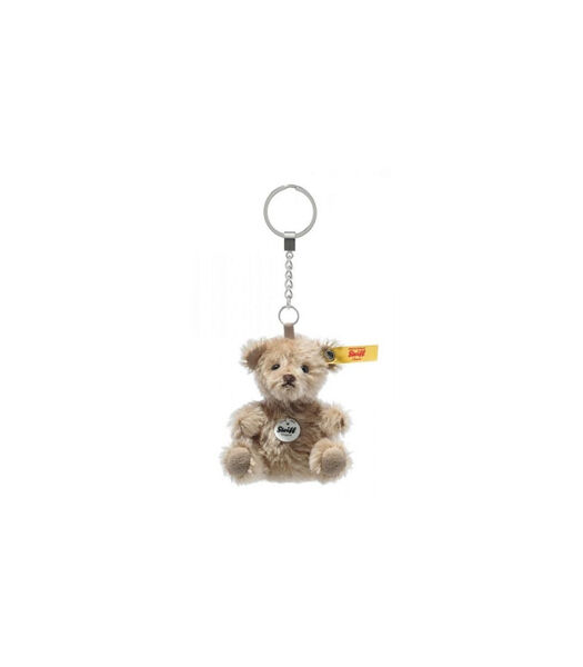 hanger mini teddybeer, lila/grijs
