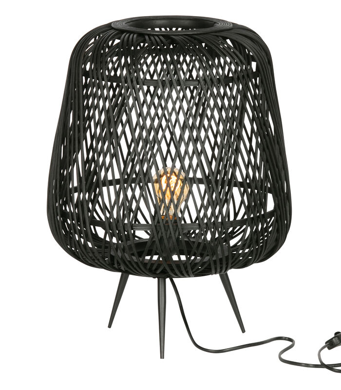 Lampe de table - Bambou - Noir - 48x36x36 cm - Moza image number 0