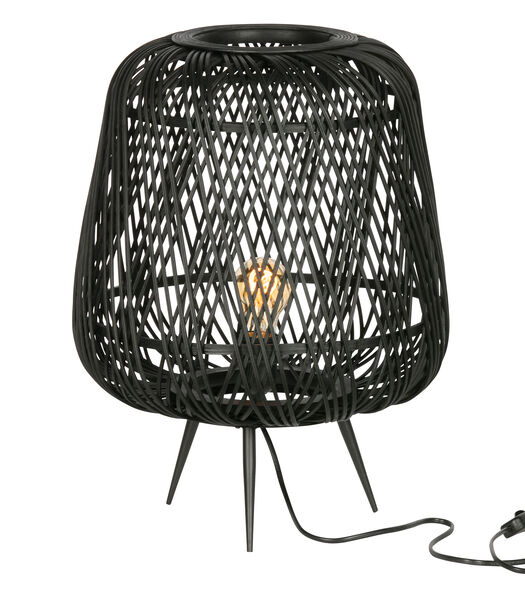 Lampe de table - Bambou - Noir - 48x36x36 cm - Moza