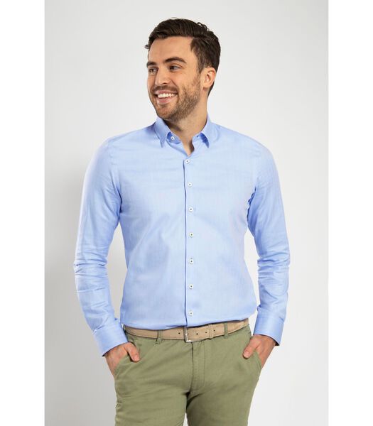 Overhemd Herringbone Lichtblauw