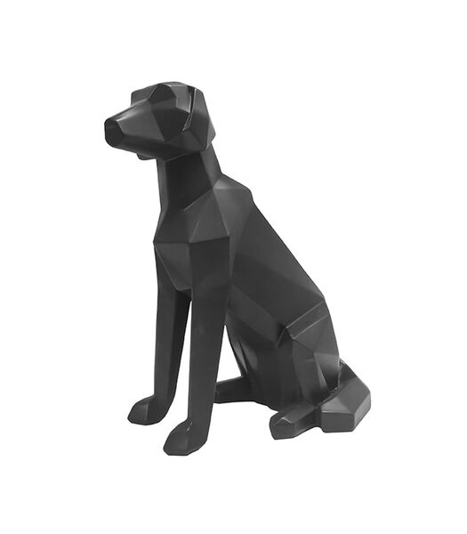 Ornament Origami Dog - Sitting  Mat Zwart - 23,3x12,8x25,4cm