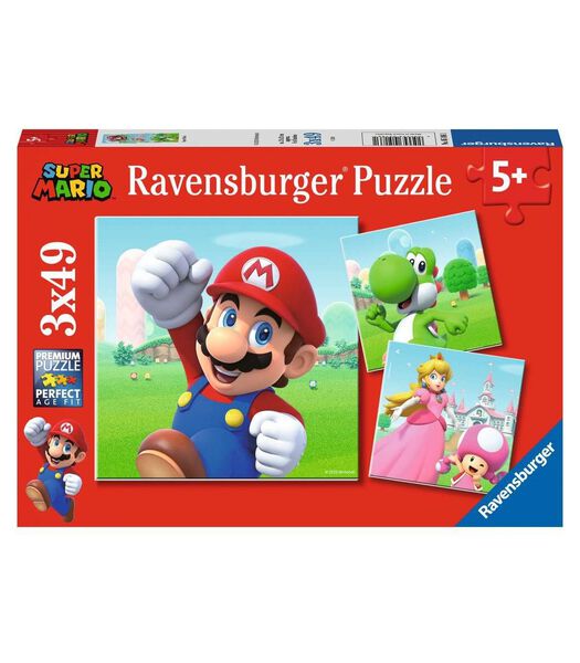 Kinderpuzzel 3x49 stukjes Super Mario
