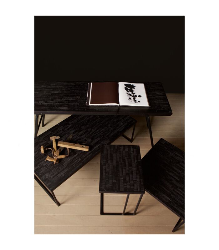 Table d'appoint Carré Bois - Noir - 38x60x60 - Sharing image number 4