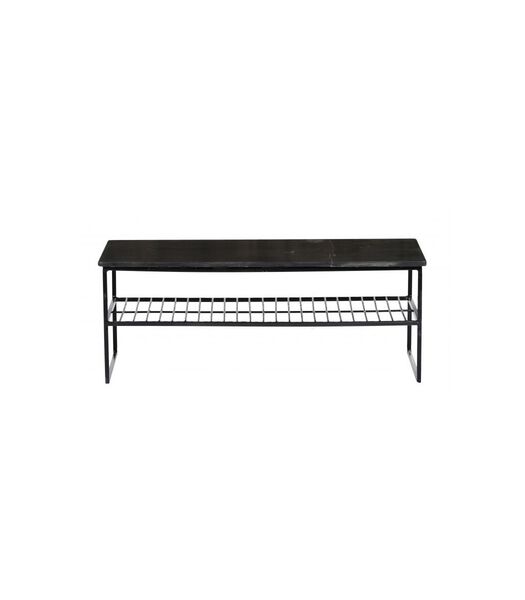 Marble - Table basse - 90cm - marbre - acier laqué - noir - rectangulaire
