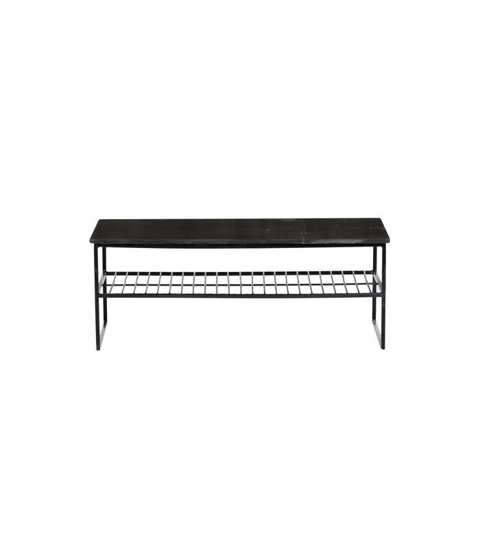 Marble - Table basse - 90cm - marbre - acier laqué - noir - rectangulaire image number 0