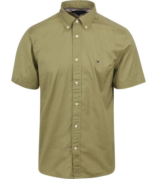 Short Sleeve Overhemd Flex Groen