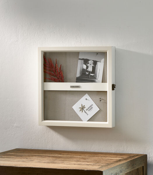 Vitrine box met deur, Fotokast - Memories - Wit