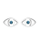 Boucles D'oreilles Evil Eye Schutzsymbol Kristalle Silber image number 1