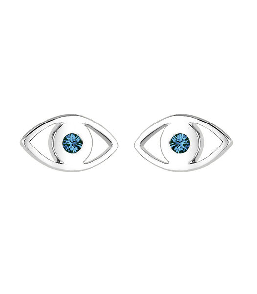 Boucles D'oreilles Evil Eye Schutzsymbol Kristalle Silber