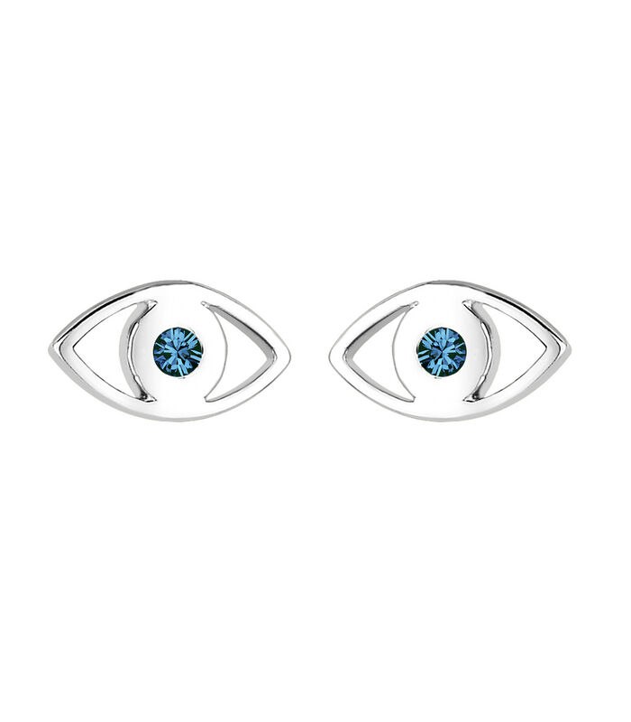 Oorbellen Evil Eye Schutzsymbol Kristalle Silber image number 1