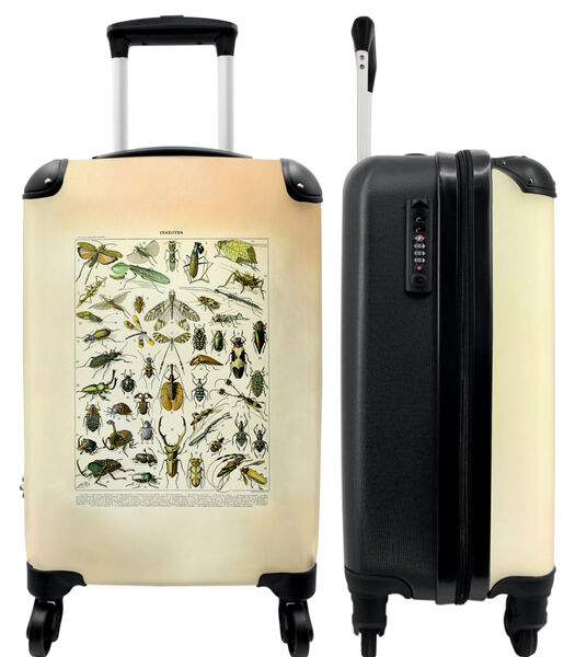 Valise spacieuse avec 4 roues et serrure TSA (Insectes - Coccinelle - Vintage - Millot - Art)