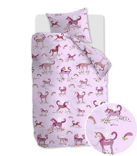 Housse de couette Hannekejag Unicorn Paradise Pink Coton