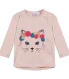 Kitten print T-shirt met lange mouwen image number 0