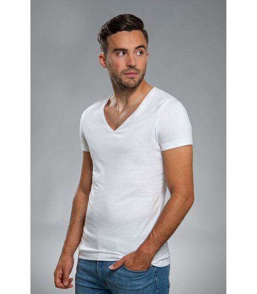 Suitable Vibambo T-Shirt Col En V Profond Blanc 2-Pack