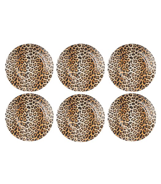 Ontbijtborden Leopard ø 21 cm - 6 stuks