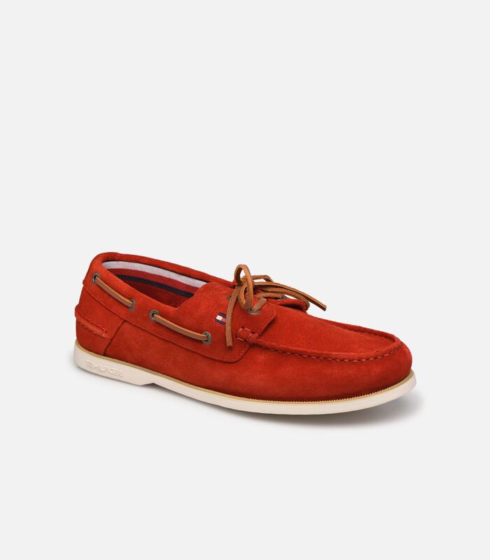 Chaussures de bateau rouge suède Classic image number 0