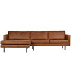 Chaise Longue Gauche - Eco-Cuir - Cognac - 85x300x86/155 - Rodeo image number 0