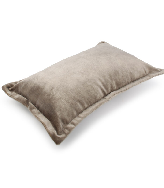 Coussin 45x30cm velvet Taupe Lounge image number 1