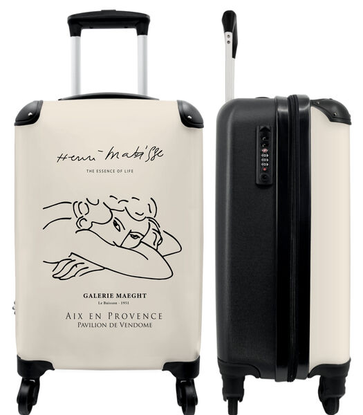Ruimbagage koffer met 4 wielen en TSA slot (Kunst - Line art - Vrouw - Matisse - Oude meesters)