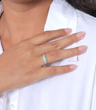 Ring Elli Premium Ring Dames Solitaire Vintage Eenvoudig Kwadraat Met Amazoniet In 925 Sterling Zilver Verguld image number 3