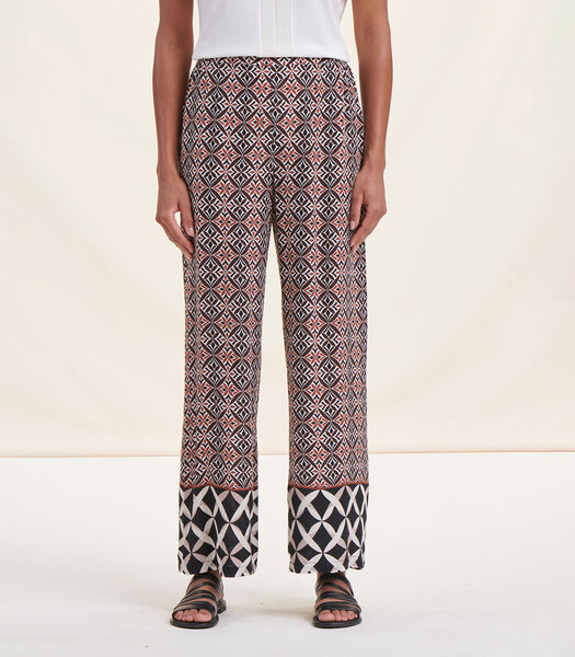 Pantalon fluide terracotta taille élastique