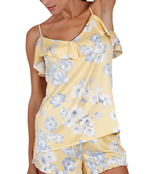 Pyjamashort tanktop Sunny Spring geel