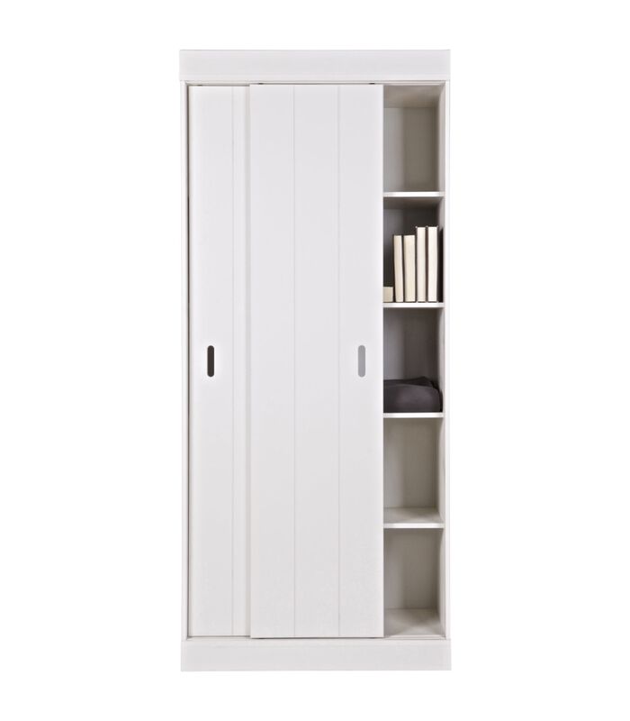 Amoire Avec Etageres  - Pin/MDF - Blanc - 195x85x44  - Row image number 2