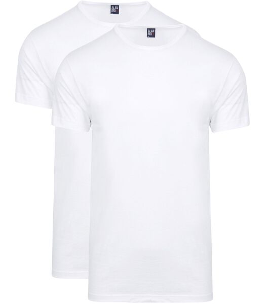 Derby O-Hals T-Shirt Wit (2Pack)