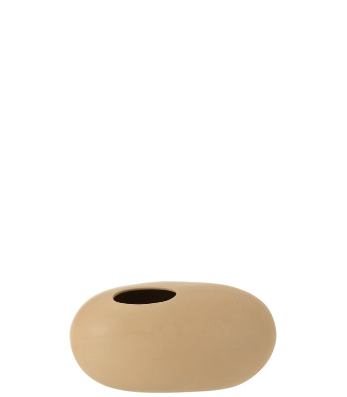 Vase Ovale Ceramique Beige Large image number 0
